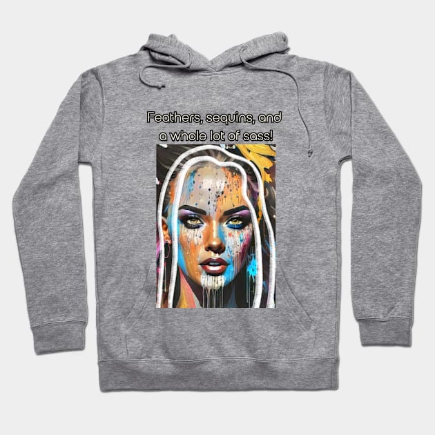 Feathers, sequins, and a whole lot of sass! Hoodie by PersianFMts